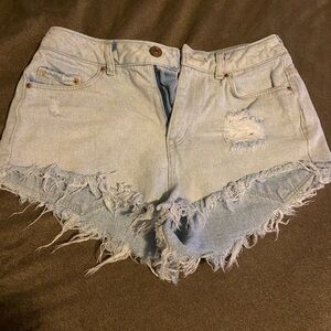 Divided Blue Jean Shorts High-Waisted Distressed